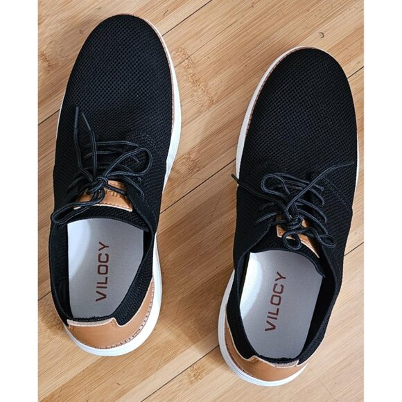 🆕VILOCY Men's Black Fashion Business Comfortable Breathable Dress Sneaker - Picture 1 of 9